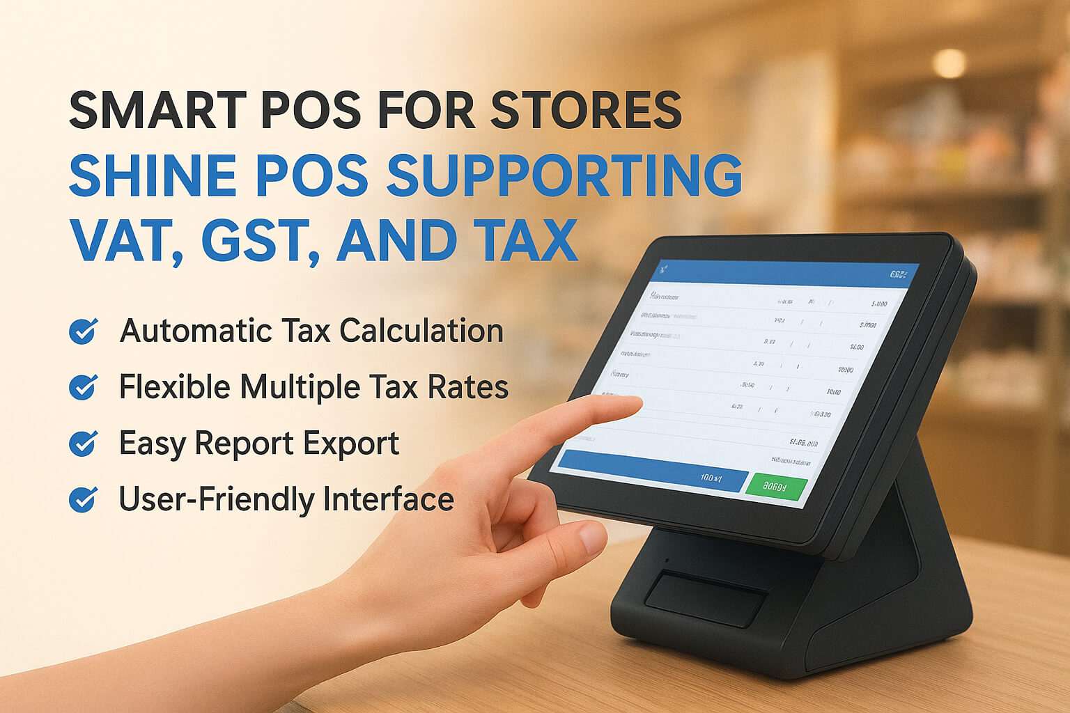 全球零售必備：支持多國稅率設置的 VAT/GST POS 的尚博思英文POS收銀系統(tǒng)